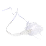 Maxbell Wedding Bridal Flapper Feather Diamante Rhinestone Headband Headpiece 1920s