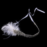 Maxbell Wedding Bridal Flapper Feather Diamante Rhinestone Headband Headpiece 1920s
