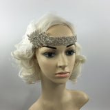 Maxbell Wedding Bridal Flapper Feather Diamante Rhinestone Headband Headpiece 1920s