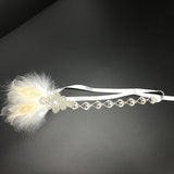 Maxbell Wedding Bridal Feather Diamante Headband Headpiece 1920s 1930s Hair Band