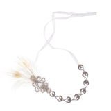 Maxbell Wedding Bridal Feather Diamante Headband Headpiece 1920s 1930s Hair Band