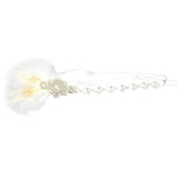 Maxbell Wedding Bridal Feather Diamante Headband Headpiece 1920s 1930s Hair Band