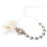 Maxbell Wedding Bridal Feather Diamante Headband Headpiece 1920s 1930s Hair Band
