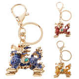 Maxbell Opal Crystal Kylin Keychain Keyring Purse Charm Key Chain Ring Keyfob Chain Pendant Red