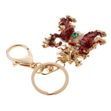 Maxbell Opal Crystal Kylin Keychain Keyring Purse Charm Key Chain Ring Keyfob Chain Pendant Red