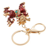 Maxbell Opal Crystal Kylin Keychain Keyring Purse Charm Key Chain Ring Keyfob Chain Pendant Red