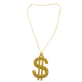 Maxbell Glitter Bling USD Dollar Pendant Hip Hop Fancy Dress Chain Necklace Gold