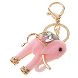 Maxbell Resin Elephant Key Chain Ring Key Holder Keychain Keyfob Handbag Pendant Pink