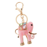 Maxbell Resin Elephant Key Chain Ring Key Holder Keychain Keyfob Handbag Pendant Pink