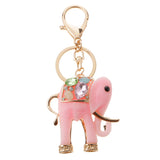 Maxbell Resin Elephant Key Chain Ring Key Holder Keychain Keyfob Handbag Pendant Pink