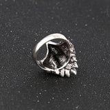 Maxbell Jewelry Vintage Ring Silver Crystal Animal Eagle Head Shaped Mens Ring 20mm