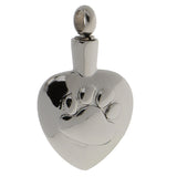 Maxbell Stainless Steel Dog Paw Heart Ash Keepsake Urn Pendant Memorial Jewelry