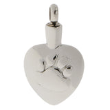 Maxbell Stainless Steel Dog Paw Heart Ash Keepsake Urn Pendant Memorial Jewelry