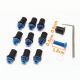 Maxbell 10PCS  Motorcycle Windscreen Screws Windshield Fairing Bolts for Yamaha Kawasaki Blue