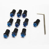 Maxbell 10PCS  Motorcycle Windscreen Screws Windshield Fairing Bolts for Yamaha Kawasaki Blue