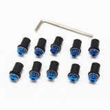 Maxbell 10PCS  Motorcycle Windscreen Screws Windshield Fairing Bolts for Yamaha Kawasaki Blue