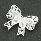 Maxbell White Pearls Brooch Bow Crystal Fashion Jewelry Pin for Women Dress Wedding