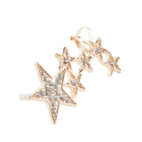 Maxbell 1pc Fashion Shiny Crystal Women Stars Right Ear Clip Clamp Earrings Ear Cuff for Women Gold
