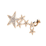 Maxbell 1pc Fashion Shiny Crystal Women Stars Right Ear Clip Clamp Earrings Ear Cuff for Women Gold
