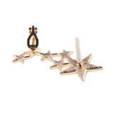 Maxbell 1pc Fashion Shiny Crystal Women Stars Right Ear Clip Clamp Earrings Ear Cuff for Women Gold