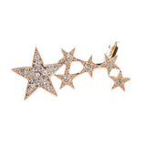 Maxbell 1pc Fashion Shiny Crystal Women Stars Right Ear Clip Clamp Earrings Ear Cuff for Women Gold