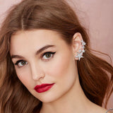Maxbell 1pc Fashion Shiny Crystal Women Stars Right Ear Clip Clamp Earrings Ear Cuff for Girls Silver