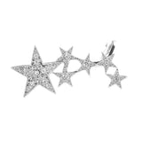 Maxbell 1pc Fashion Shiny Crystal Women Stars Right Ear Clip Clamp Earrings Ear Cuff for Girls Silver