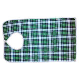 Maxbell Detachable Bib Adult Mealtime Cloth Protector Disability Aid Apron - Green Grid