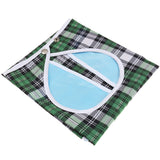 Maxbell Detachable Bib Adult Mealtime Cloth Protector Disability Aid Apron - Green Grid