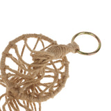 Maxbell 4 Legs Jute Rope Plant Holder Pot Hanger with Iron Ring Ceiling Hanging Basket 110cm