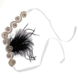 Maxbell Great Gatsby 1920 Flapper Headpiece Crystal Bridal Black Feather Headband