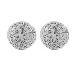 Maxbell Mens Fashion Jewelry Cuff Links Silver Round Hollow Pattern Button Cufflinks