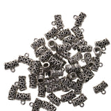 Maxbell Pack of 50 Antique Silver Spacer Bail Beads Tube Charms Pendants Jewelry Making