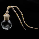 Maxbell Charm Empty Glass Perfume Bottle Pendant for Car Hanging Decor Flat Shape