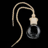 Maxbell Charm Empty Glass Perfume Bottle Pendant for Car Hanging Decor Flat Shape