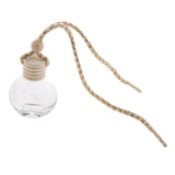 Maxbell Charm Empty Glass Perfume Bottle Pendant for Car Hanging Decor Flat Shape