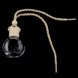 Maxbell Charm Empty Glass Perfume Bottle Pendant for Car Hanging Decor Flat Shape