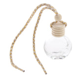 Maxbell Charm Empty Glass Perfume Bottle Pendant for Car Hanging Decor Flat Shape