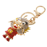 Maxbell Cute Dragon Charm Pendant Crystal Purse Bag Car Key Chain Ring Keychain Keyring Red