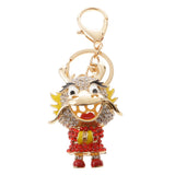 Maxbell Cute Dragon Charm Pendant Crystal Purse Bag Car Key Chain Ring Keychain Keyring Red