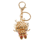 Maxbell Cute Dragon Charm Pendant Crystal Purse Bag Car Key Chain Ring Keychain Keyring Red