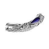 Maxbell Pack Of 6 Antique silver-plated Leaf curved tube Beads 7mm Hole 47 x 10mm