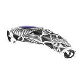 Maxbell Pack Of 6 Antique silver-plated Leaf curved tube Beads 7mm Hole 47 x 10mm