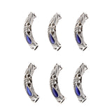 Maxbell Pack Of 6 Antique silver-plated Leaf curved tube Beads 7mm Hole 47 x 10mm