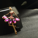 Maxbell Boutique Clothing Alloy Ornament Ballerina Crystal Brooch Dancer Corsage Pin Clothing Decoration