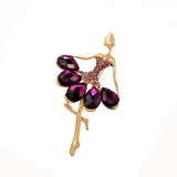 Maxbell Boutique Clothing Alloy Ornament Ballerina Crystal Brooch Dancer Corsage Pin Clothing Decoration