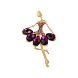 Maxbell Boutique Clothing Alloy Ornament Ballerina Crystal Brooch Dancer Corsage Pin Clothing Decoration