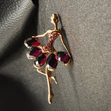 Maxbell Boutique Clothing Alloy Ornament Ballerina Crystal Brooch Dancer Corsage Pin Clothing Decoration