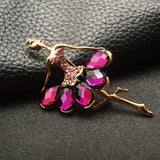 Maxbell Boutique Clothing Alloy Ornament Ballerina Crystal Brooch Dancer Corsage Pin Clothing Decoration