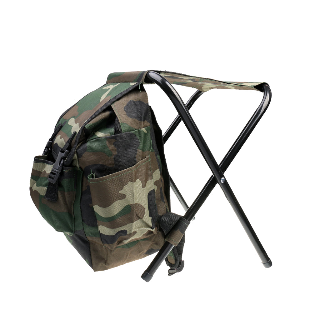 Maxbell 2 in 1 Fishing Stool Tackle Backpack Foldable Seat Camping Hunting Rucksack
